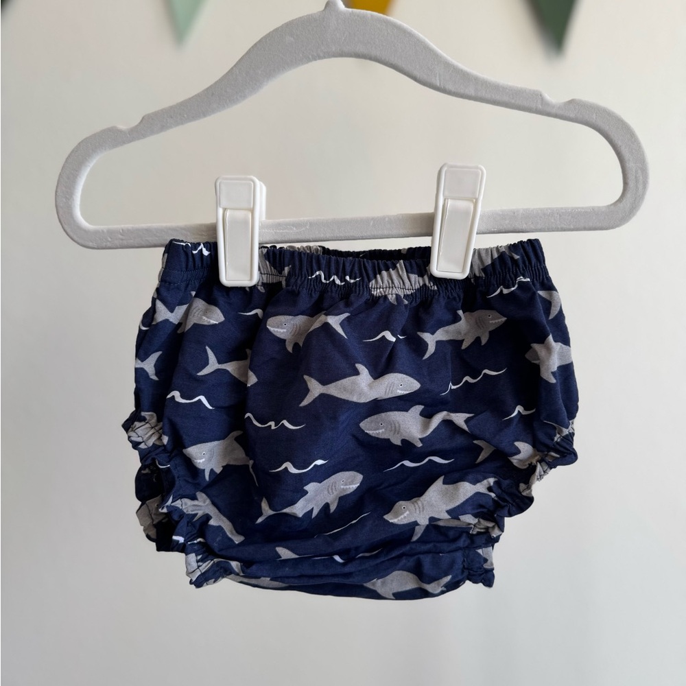 NWT POTTERY BARN | Navy Blue Shark Diaper Cover